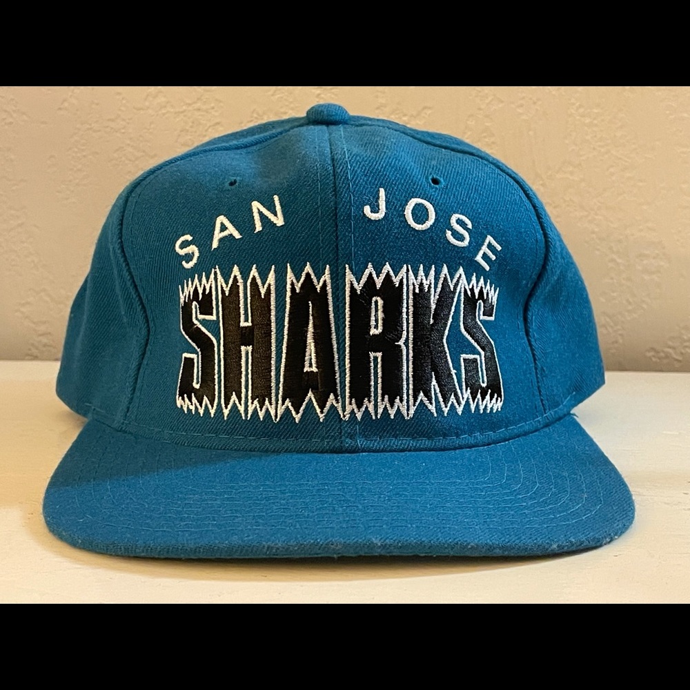 SOLD - Vtg Rare San Jose Sharks Wool Starter Snapback Hat